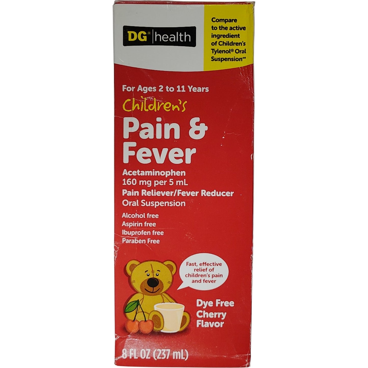 DG Health Children’s Pain Relief – Cherry Liquid – 8 fl oz – Exp. 06/2026