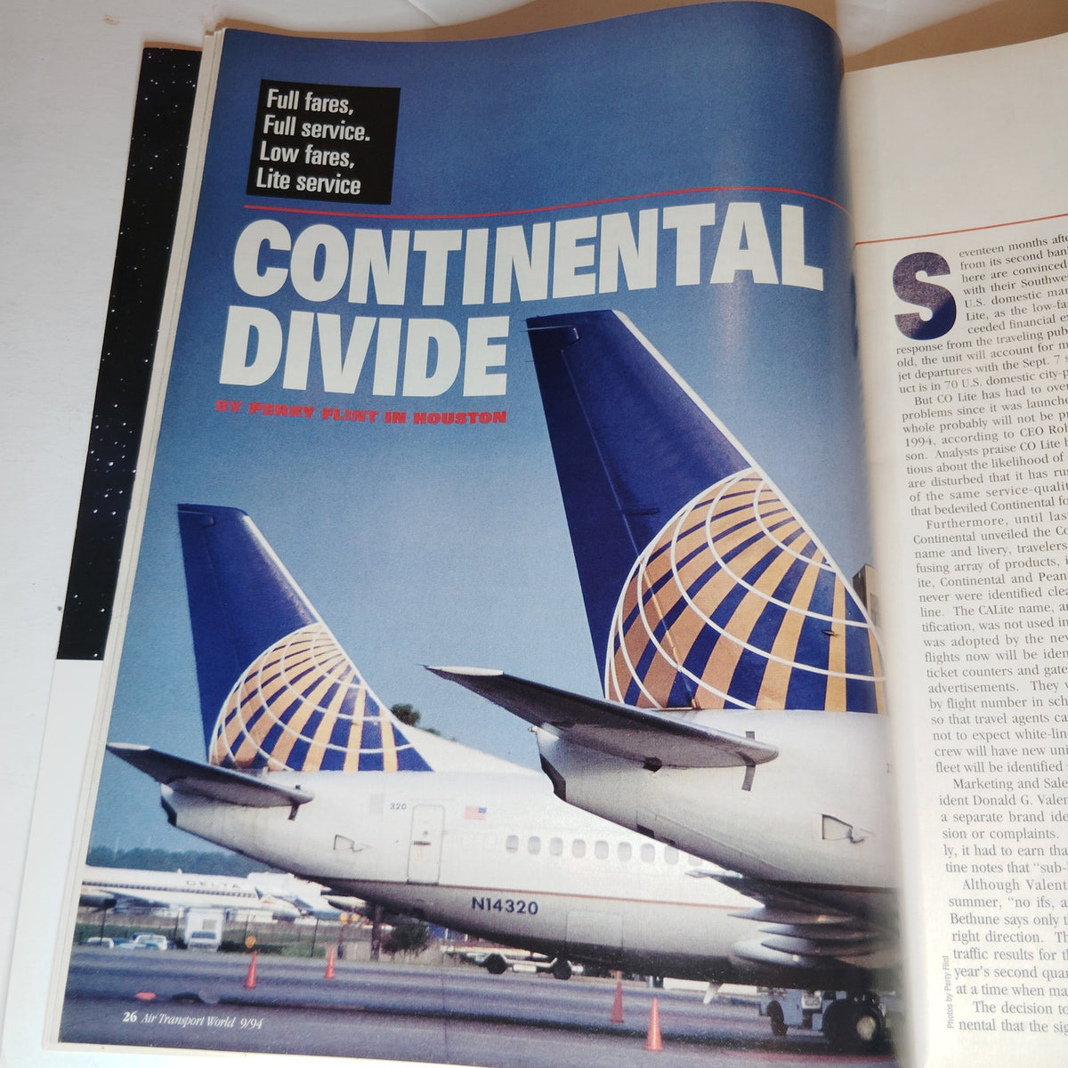 Air Transport World September 1994 Magazine - FedEx, Continental Divide,