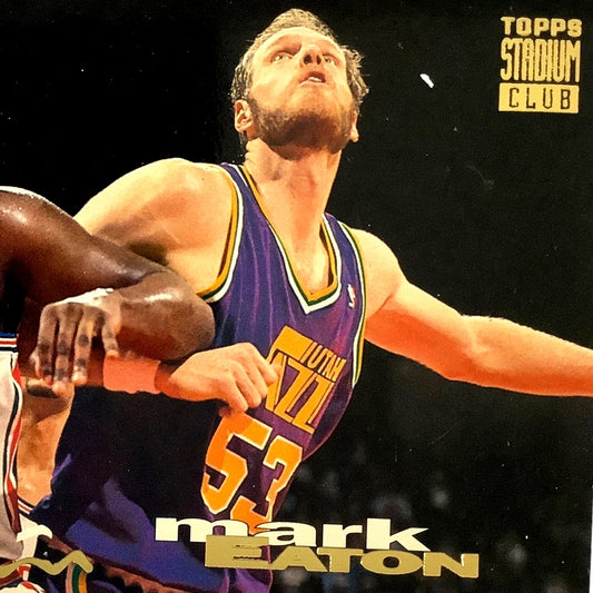 Mark Eaton, Utah Jazz, 1993 Topps Stadium Club Collector's Card 96, EXC