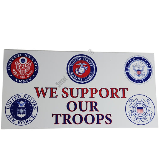 Joint Branches - We Support Our Troops - 7.5" x 3.75" - Vinyl Bumper Sticker