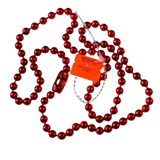 6.5mm Oversized Military Dog Tag Chain Red w/ Red Connector 30" Length