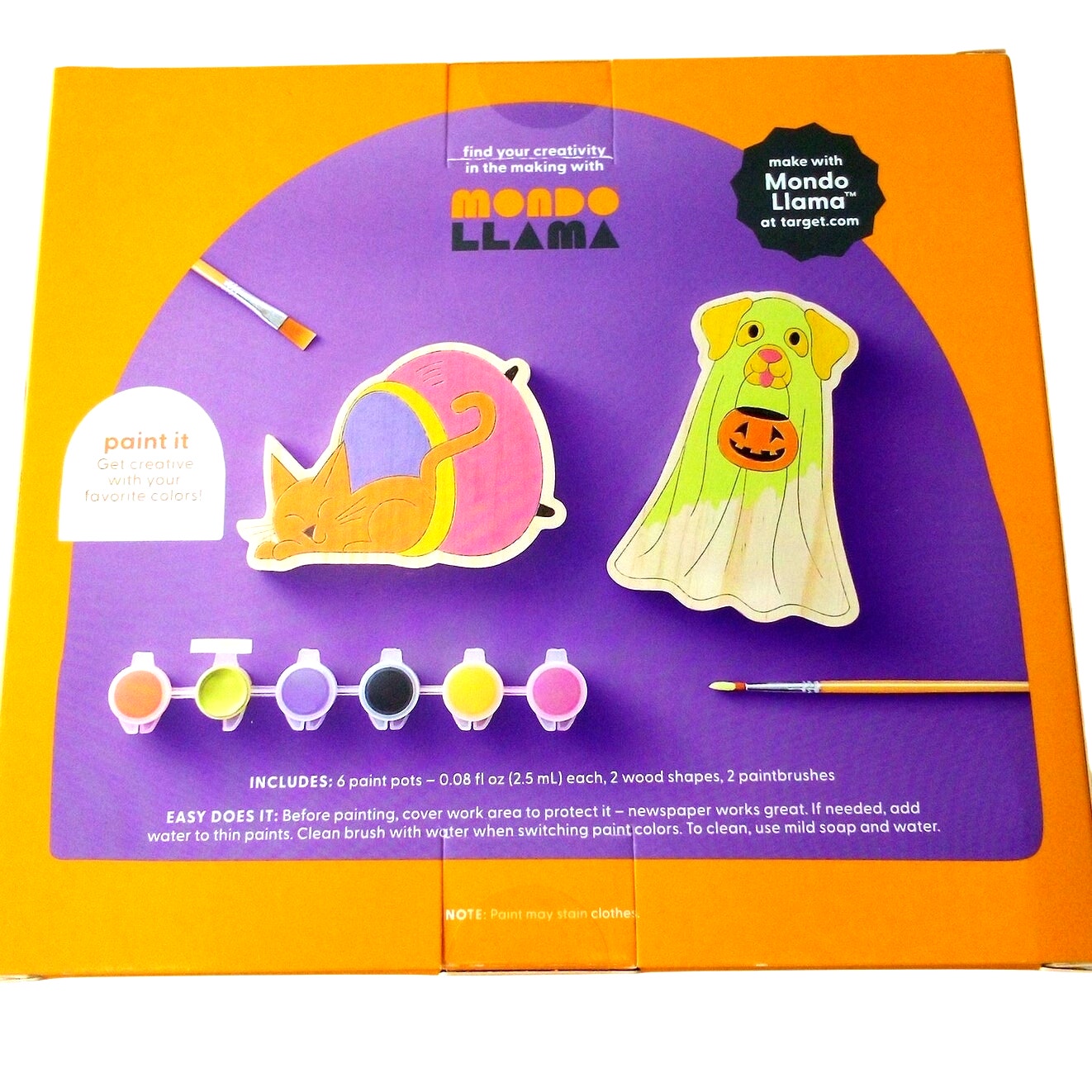 2ct Halloween Wood Dog & Cat Painting Kit – Mondo Llama