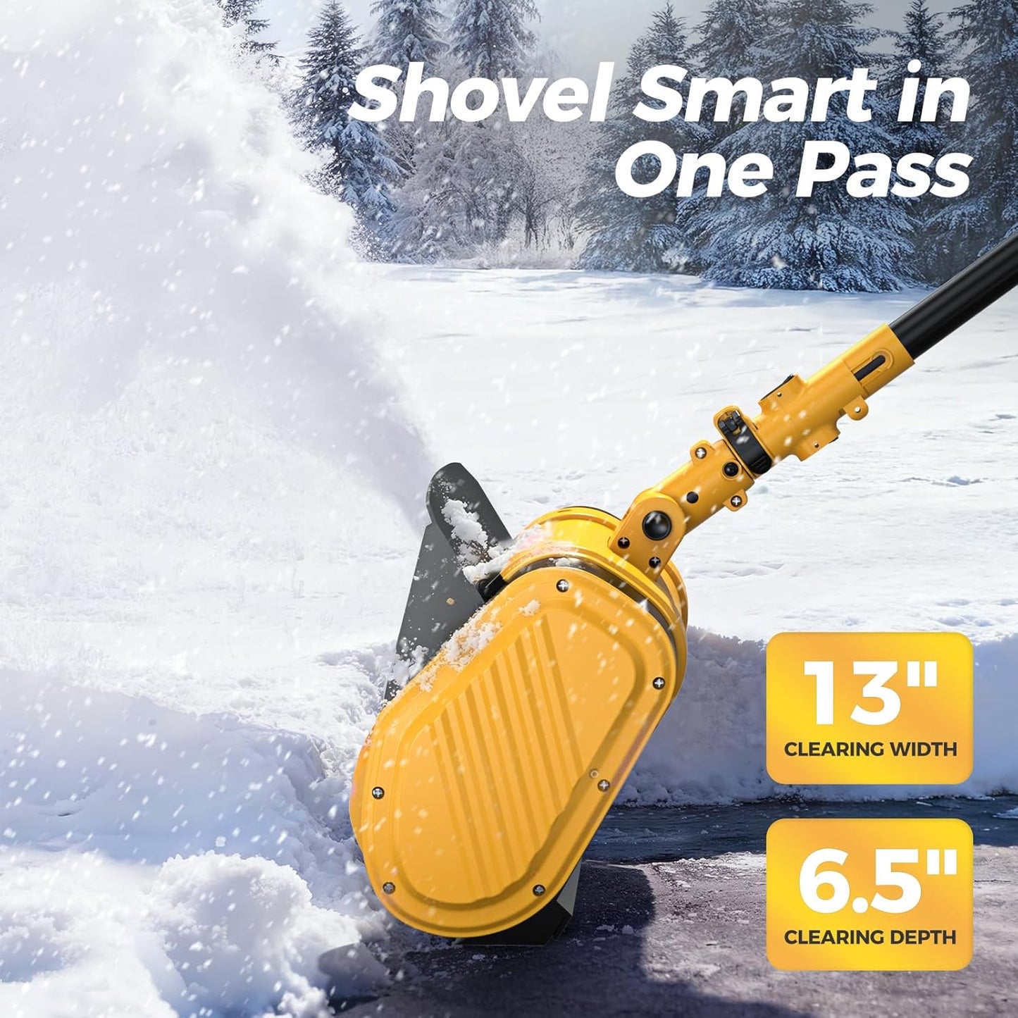 Cordless Snow Shovel – 13" 24V Electric Snow Blower – Dual Batteries – 21000 RPM