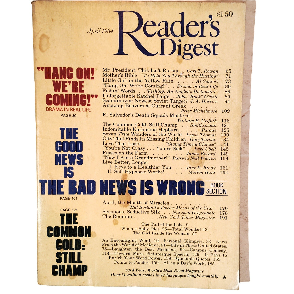Reader's Digest April 1984 Vintage Magazine Al Bertram Farm Cover Art