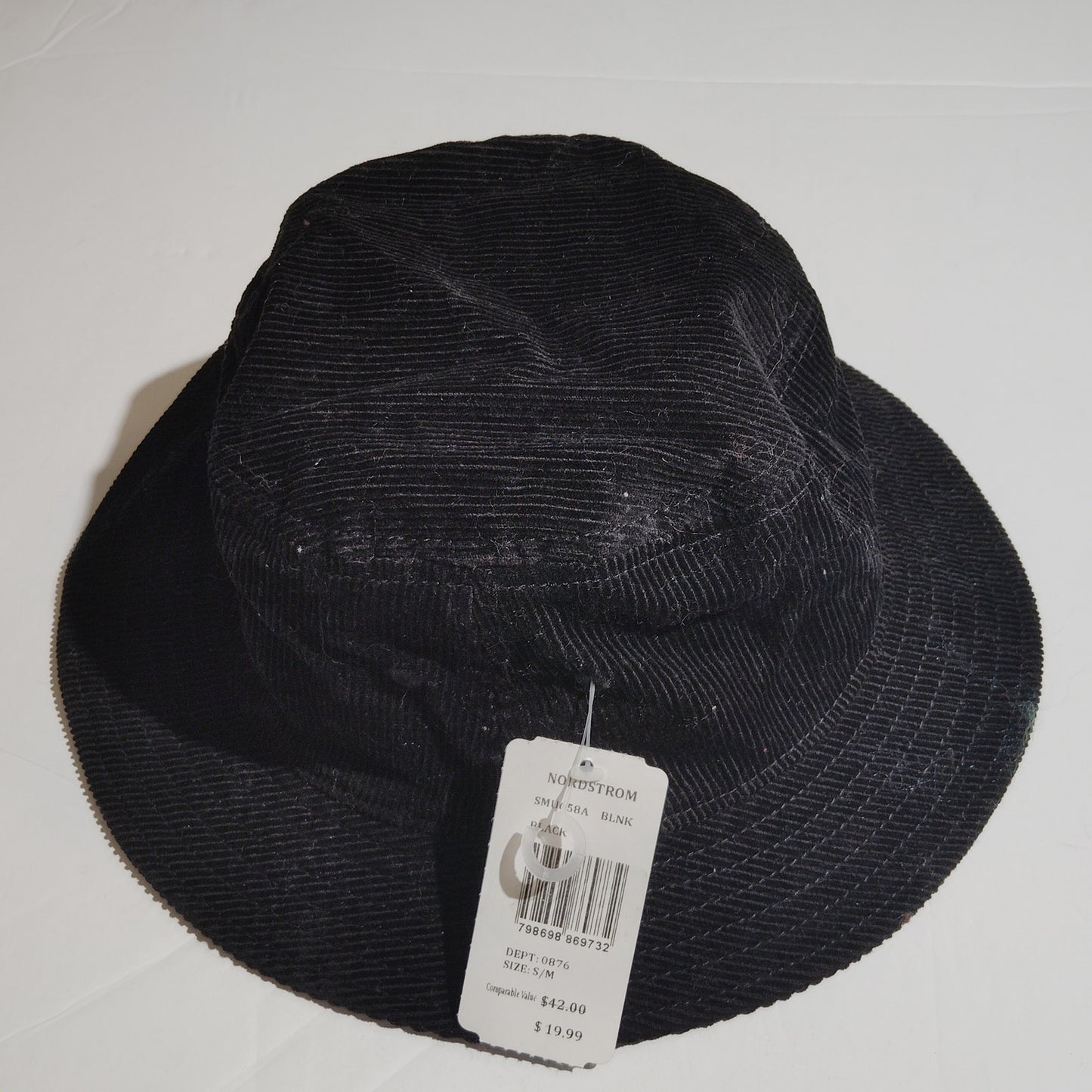 American Needle Corduroy Bucket Hat, Black, Size SM/MD, 80/20 Cotton/Poly
