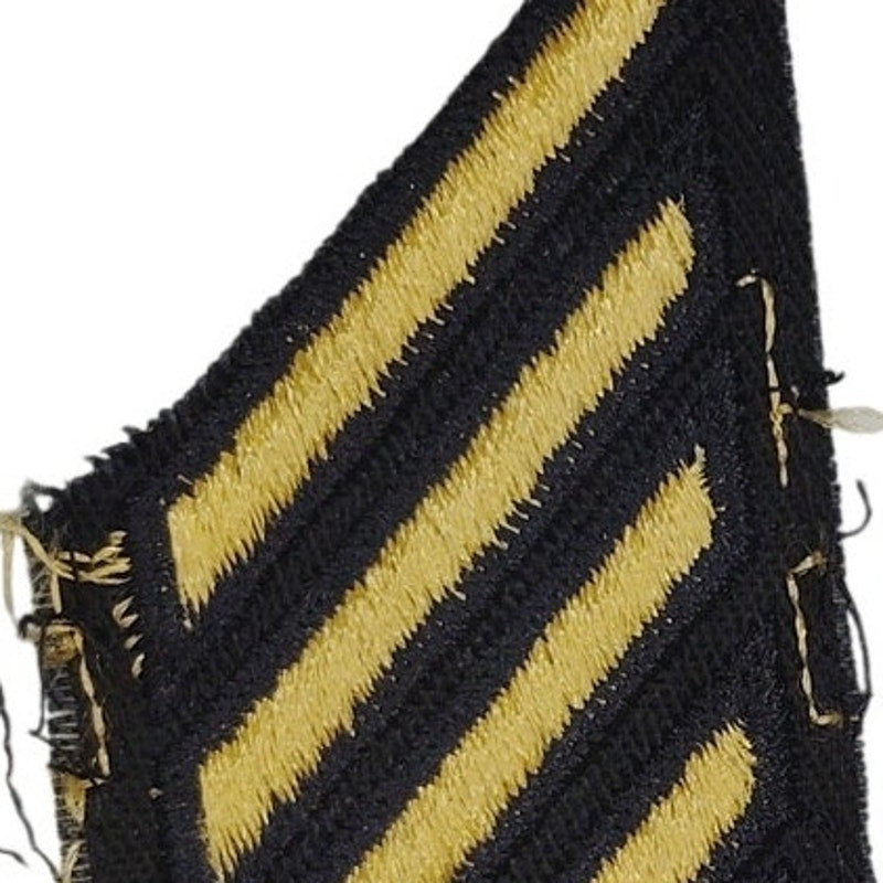 Army Service Stripes Hash Marks 6‑Stripe (18 Yr) Gold on Black Cut Edge Sew‑On