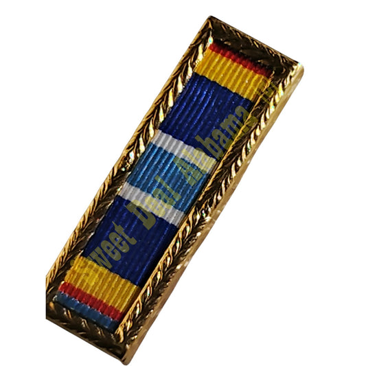 Air Force Expeditionary Service Ribbon, Small Leaf Gold Frame 1/2"H x 1-1/2"W