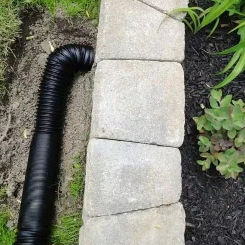 Mole-Pipe 4" x 6ft Solid Drain Pipe 2-Pack HDPE Flexible with Downspout Adapter