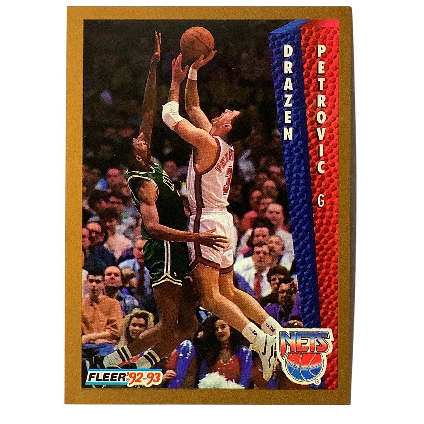 Drazen Petrovic (G), Card #147, New Jersey (Brooklyn) Nets, 1992-93 Fleer NBA