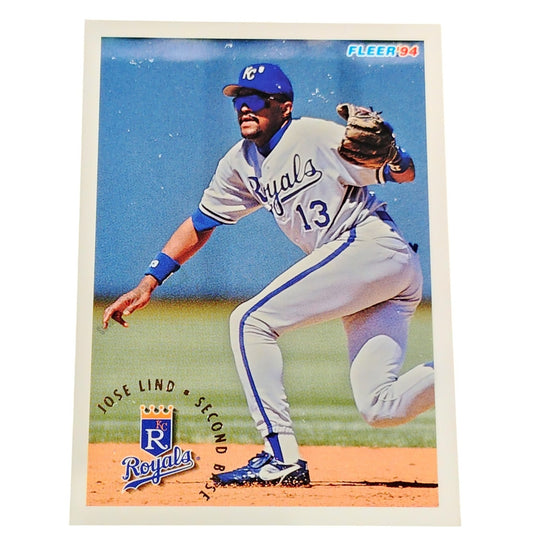 Jose Lind, Kansas City Royals, #163, 1994 Fleer Baseball Collector's Card