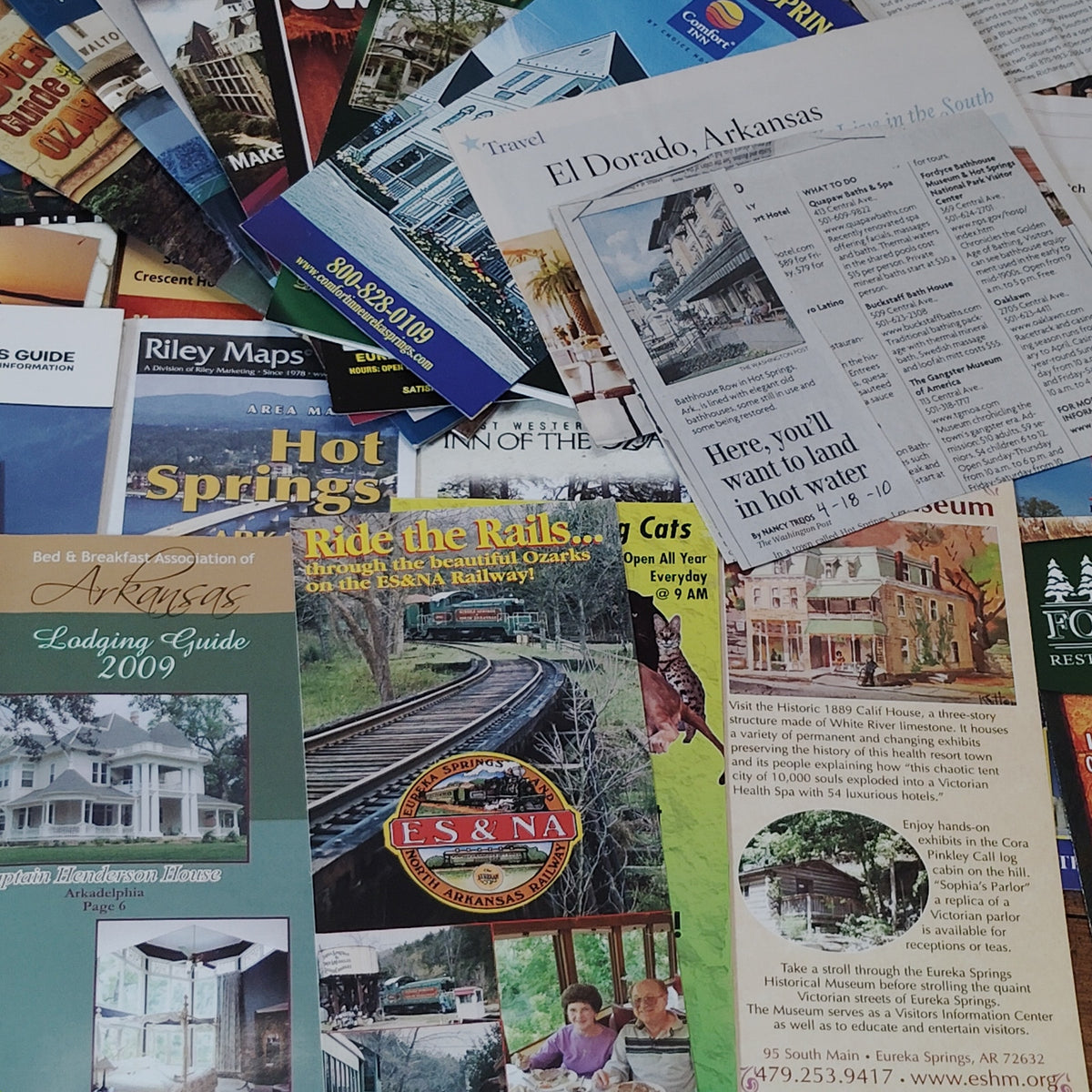 Vintage Arkansas Travel Ephemera Lot - Brochures, Maps, Guides - Pre-2010