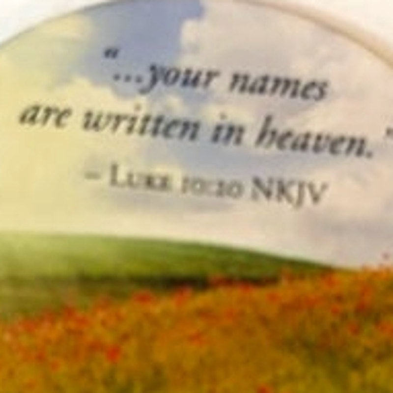 Christian Scripture Fridge Magnet Luke 10:20 Oval Meadow Guideposts 2x1.75