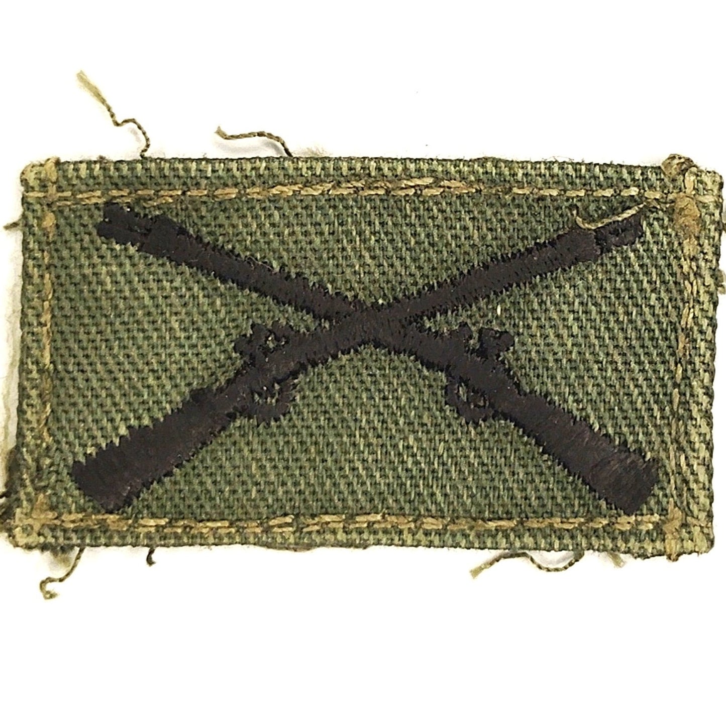 US Army Infantry Branch Insignia Patch Subdued ODG TE 1‑3/4" × 1" Vintage