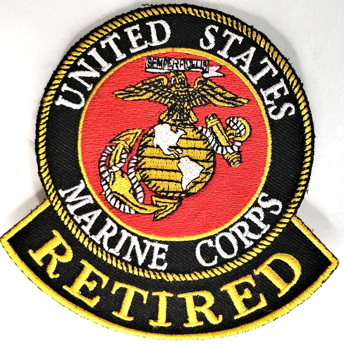 USMC Retired Embroidered Patch Eagle Globe Anchor Full Color 3‑1/2" Sew‑On