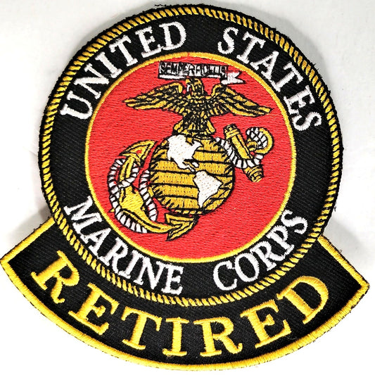 USMC Retired Embroidered Patch Eagle Globe Anchor Full Color 3‑1/2" Sew‑On