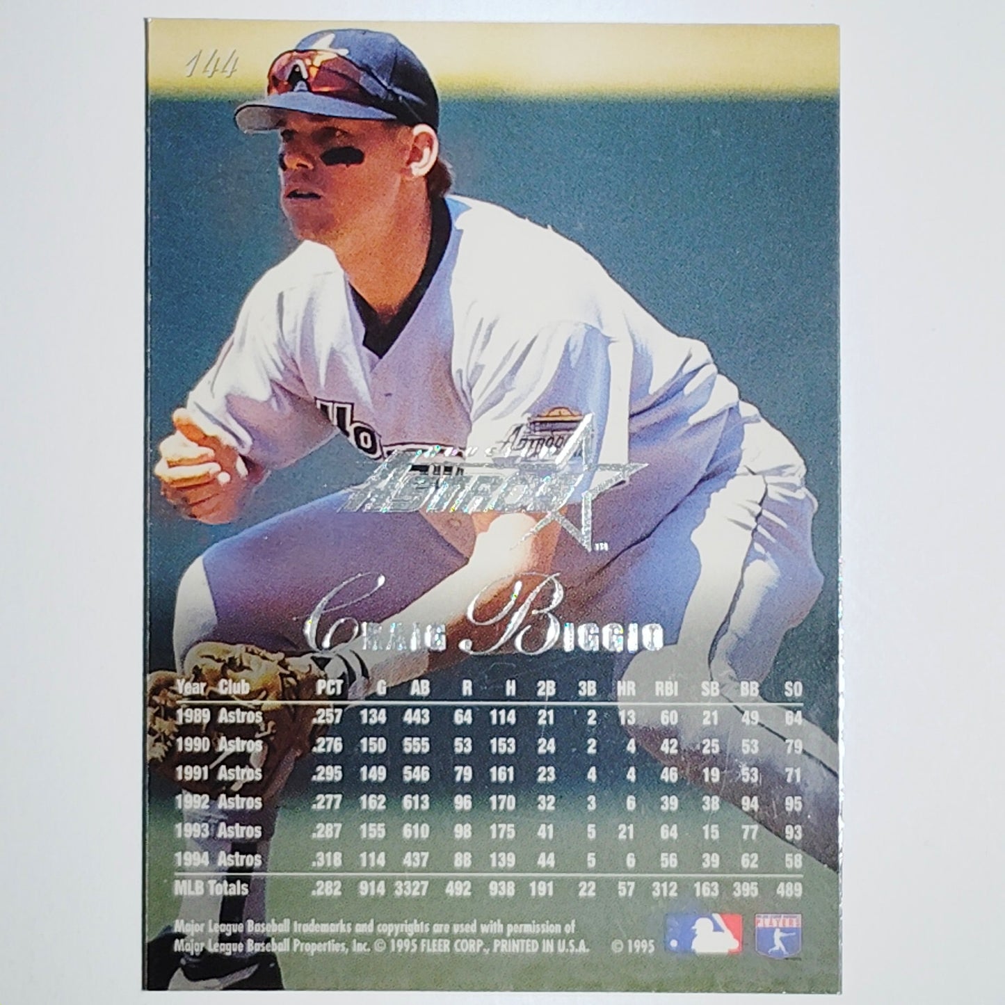 1995 Flair Craig Biggio Card 144 Houston Astros VG/EX