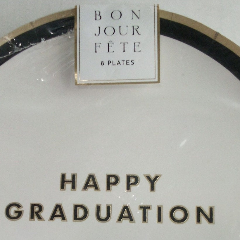 Happy Graduation 8 inch Snack Plates – 8ct – Bonjour Fete