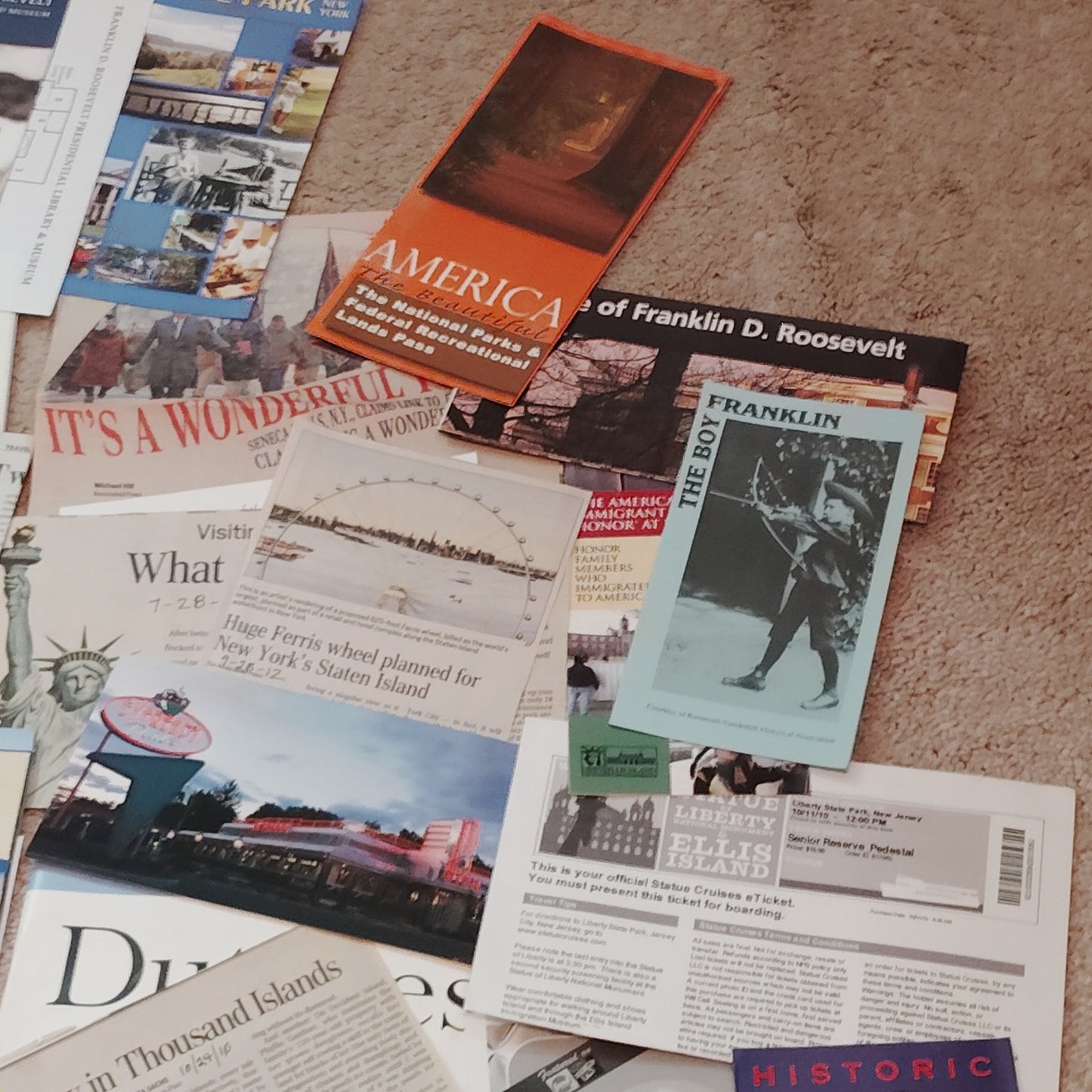 Vintage New York Travel Ephemera Lot 2010–2013 Statue of Liberty Hyde Park 1.5 Lbs