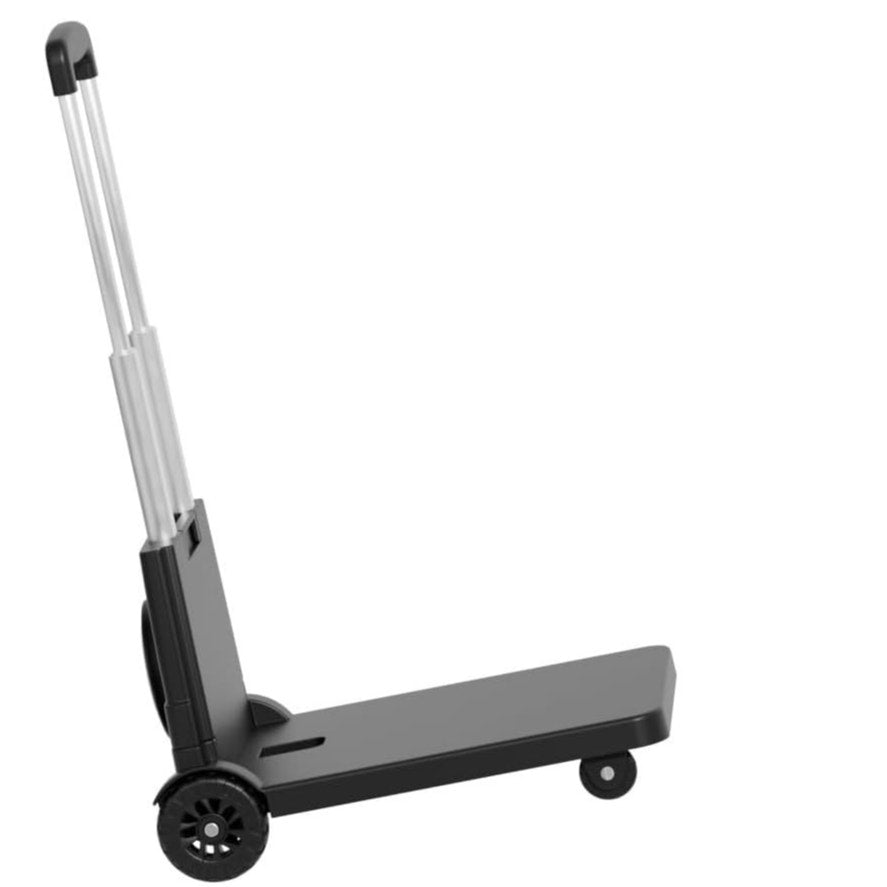 HD Folding Trolley Cart, 220 lb Cap., 4 Wheels, Bungee Cord, Telescopic Handle