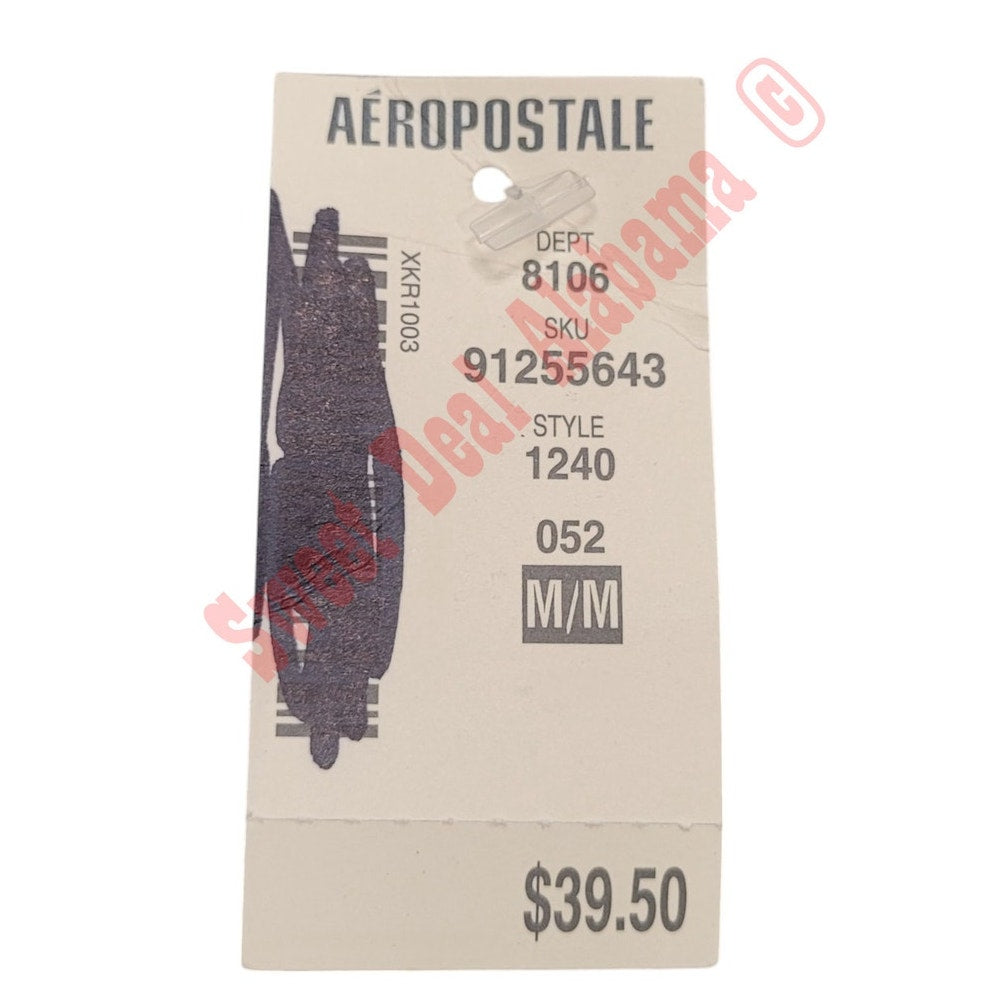 Aeropostale Women's L/S Crop, "Heart" Graphic Gray, Med. 36-38" Bust 20" Length