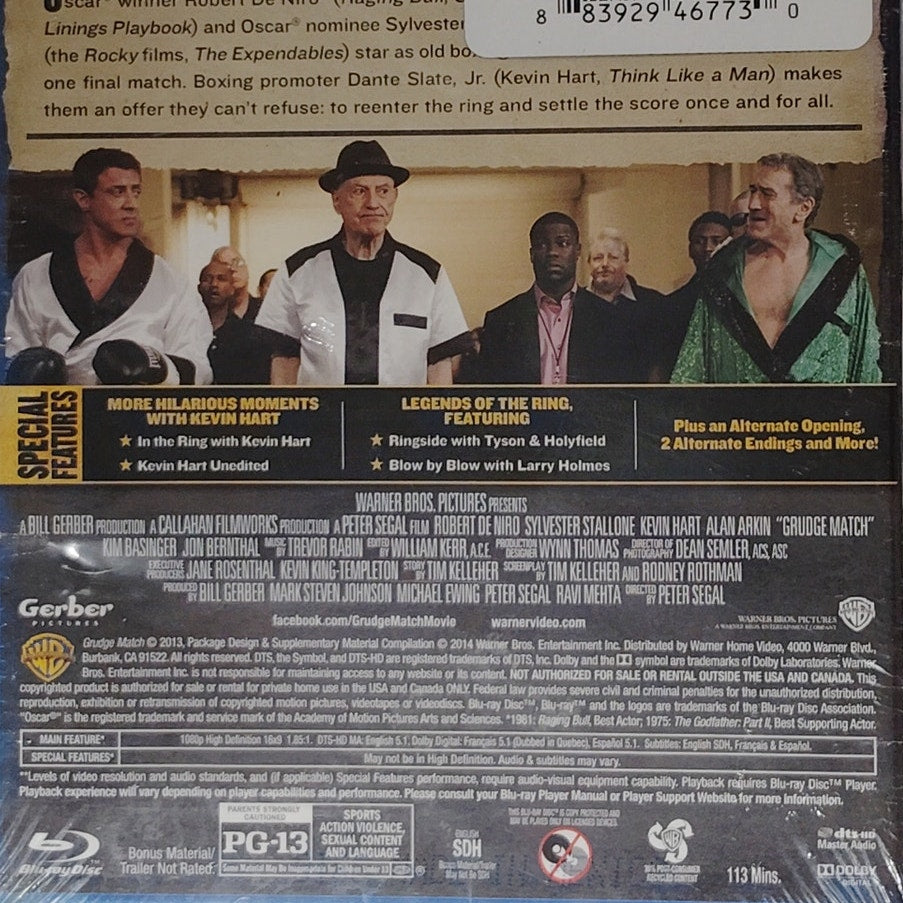 Grudge Match (2013) [Blu-ray] Robert De Niro Sylvester Stallone Peter Segal