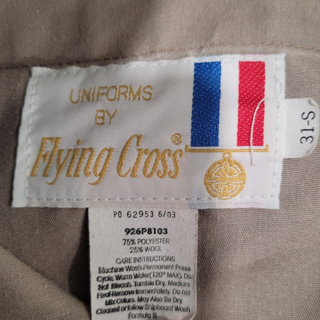 Flying Cross Uniform Trousers - Size 31S - 75/25 Poly-Wool Blend - Tan