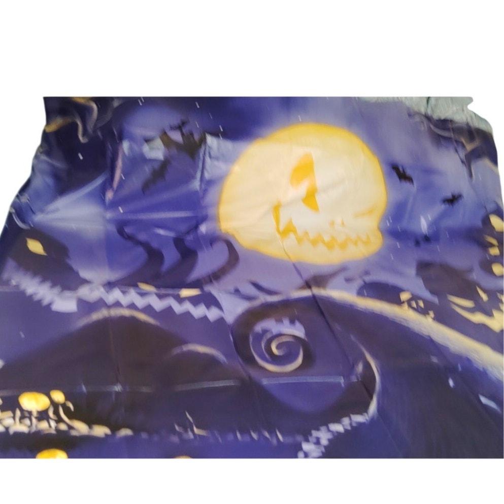 Halloween Nightmare Backdrop 6x6 ft Spooky Moon Cemetery Scene w/ Letter Banner