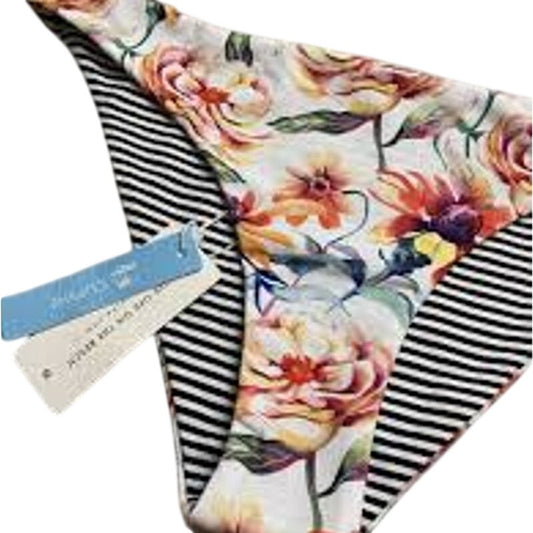 Cupshe Floral Striped Reversible Bikini Bottoms Women’s Swim Low Mid Rise Medium
