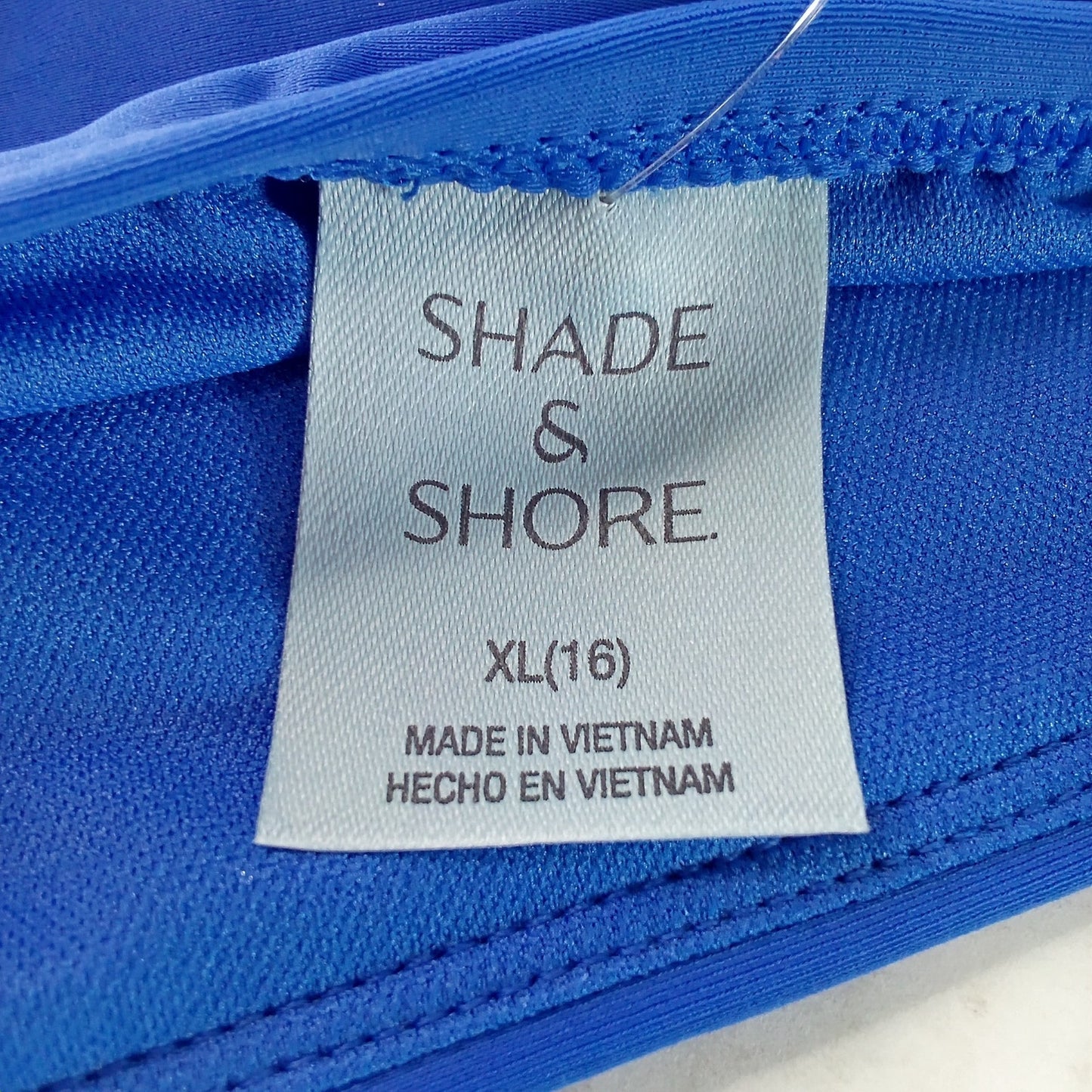 Shade & Shore Side‑Tie High‑Leg Bikini Bottom Cobalt Blue XL (16), Med Coverage