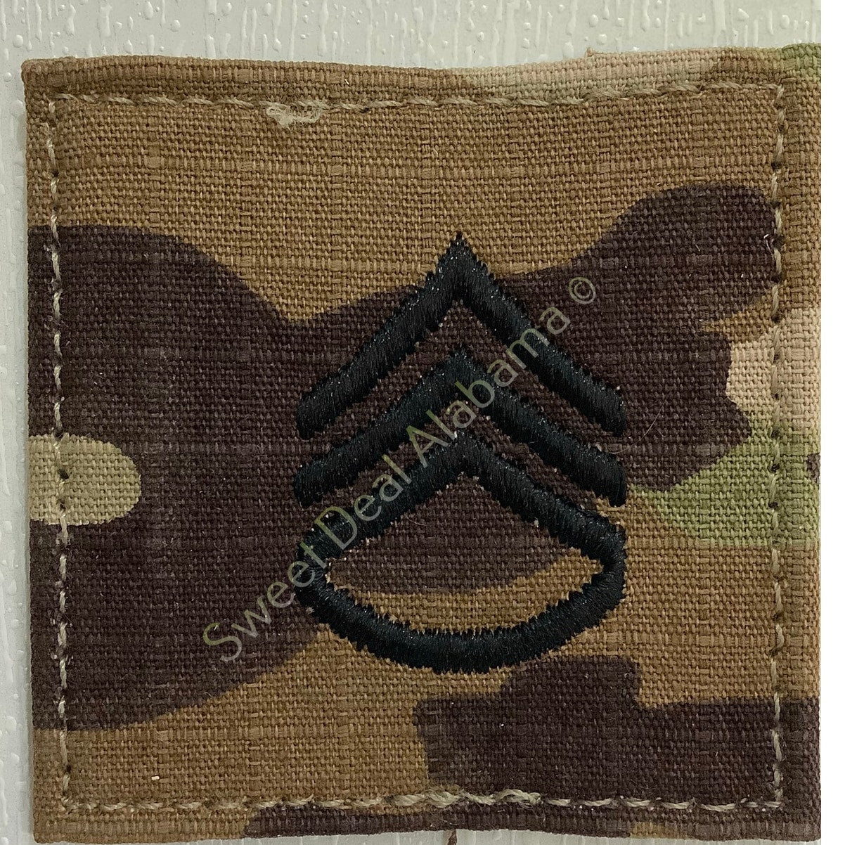 Embroidered Staff Sergeant (E-6) OCP Sew-On Rank Insignia, Multi-Camo, 2"H x 2"W