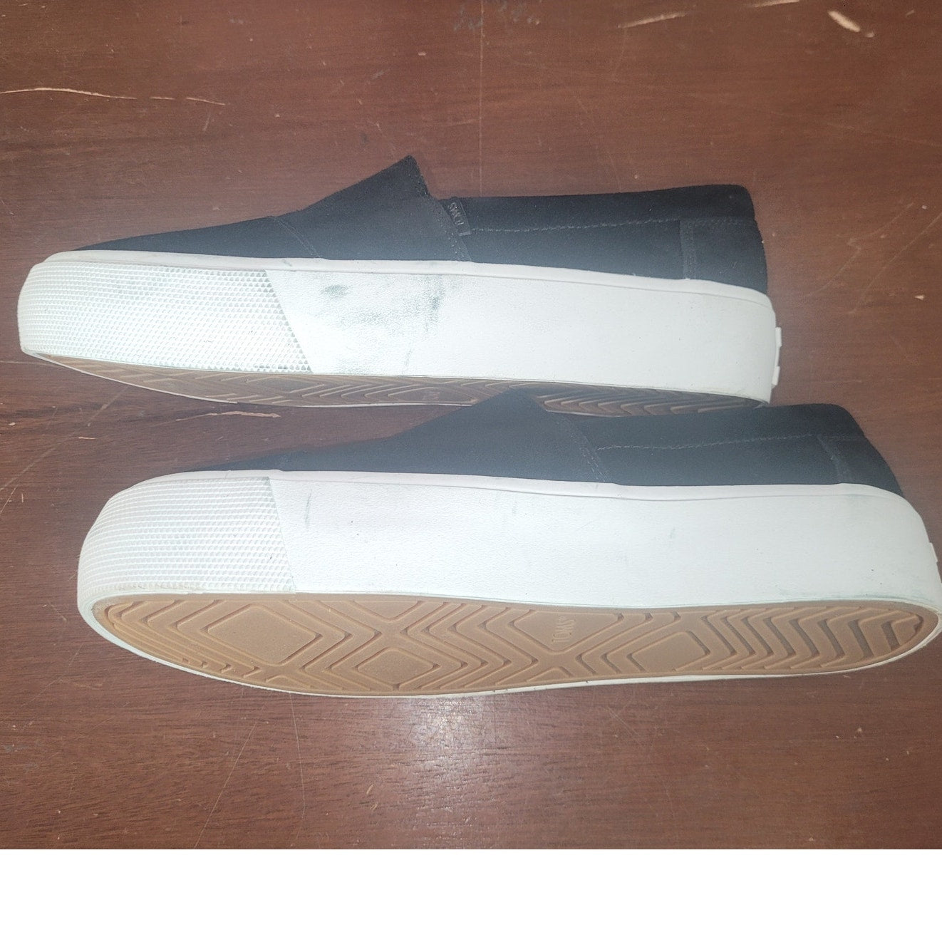 TOMS Women’s Fenix Platform Slip-On Sneaker – Black Suede, Size 8