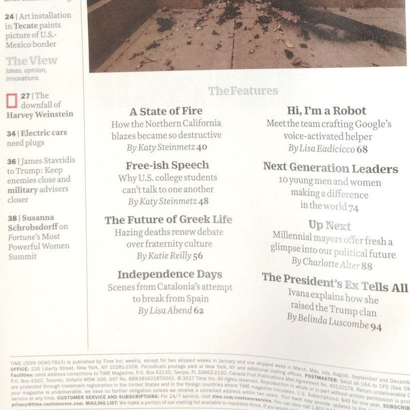 TIME Magazine October 23 2017 Harvey Weinstein Cover Producer Predator Pariah