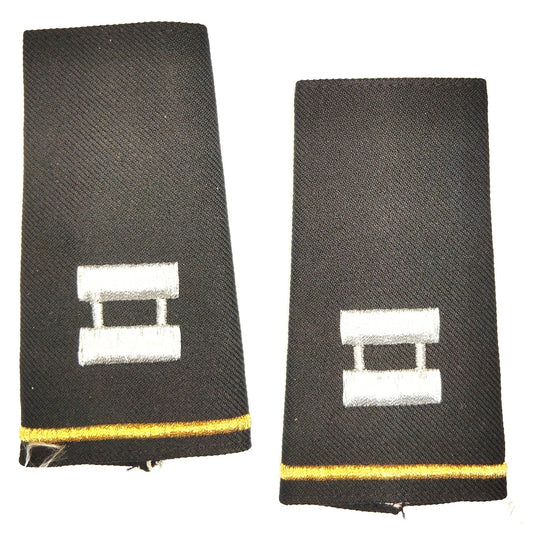 Vintage US Army Captain O‑3 Shoulder Mark Epaulets Male 4‑1/4" × 2‑1/4" Pair