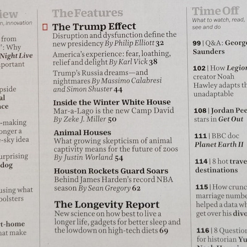 TIME Magazine Feb 27/Mar 6 2017 Trump Nothing to See Here Double Issue