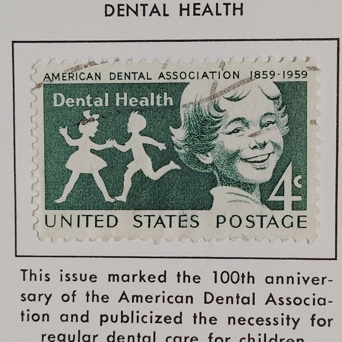 1959 Scott #1135 – 4¢ Dental Health / ADA Centennial – Canceled