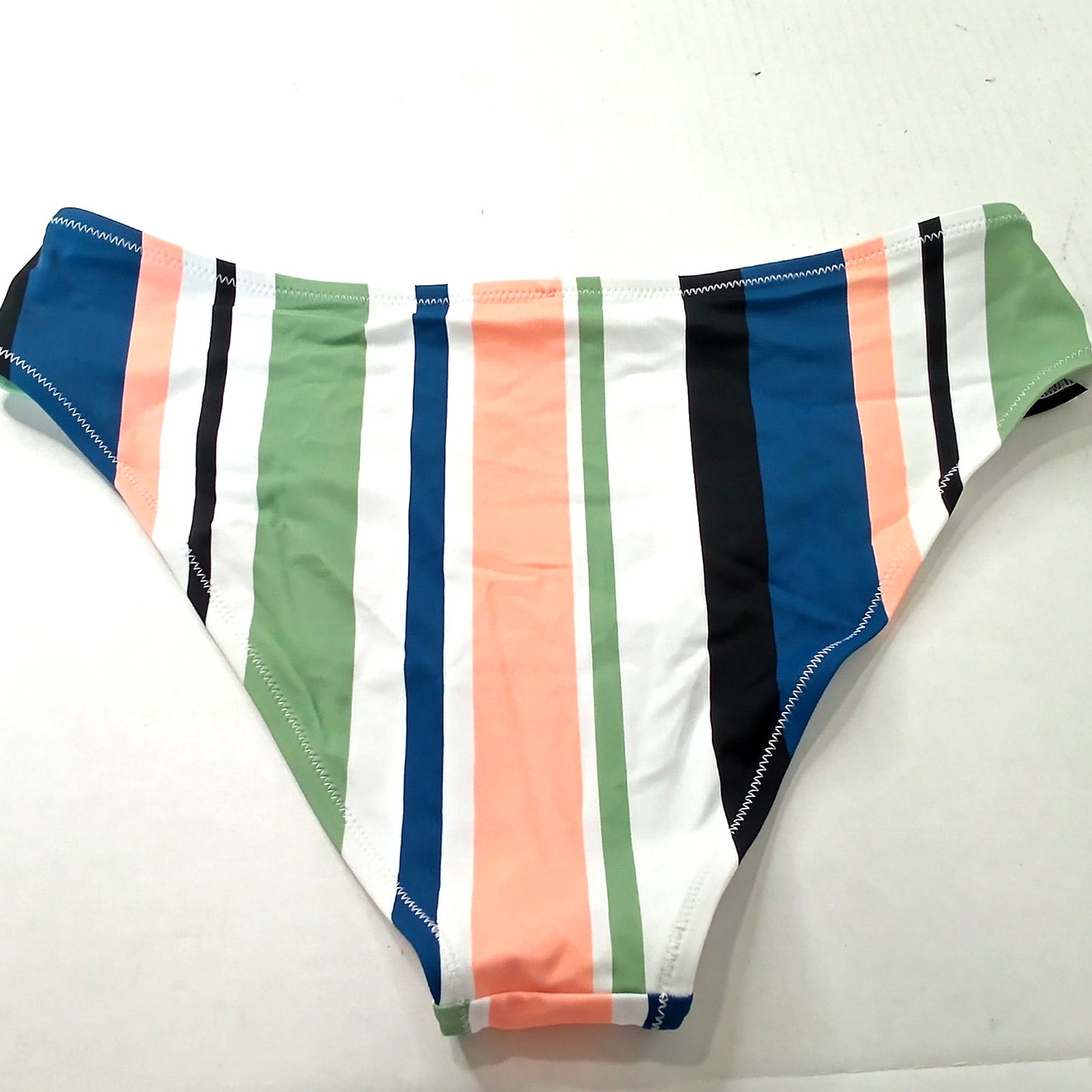 Cupshe Multicolor Stripe Bikini Bottoms Vertical Bands Hipster Fit Women’s Large