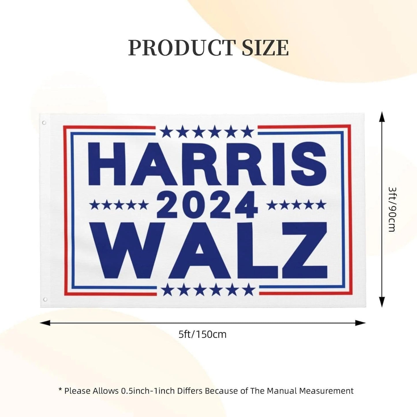Collectible Kamala Harris 2024 Walz Campaign Flag 3x5 Ft Politics w/ Grommets