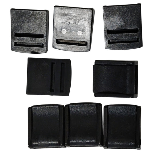 8pk Black Plastic Cam Buckles – 1" Webbing Clips, Lightweight Strap Fasteners