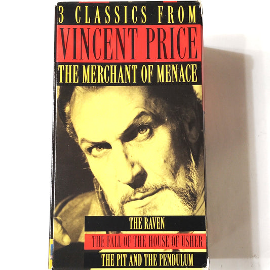 The Merchant of Menace VHS 3‑Tape Vincent Price Poe Classics