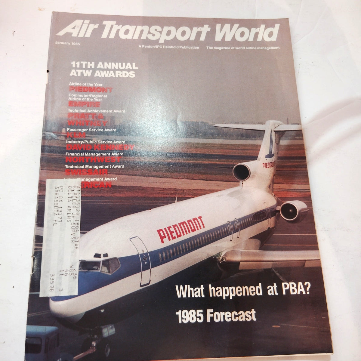 Air Transport World Magazine January 1985 ATW Awards Piedmont Airlines