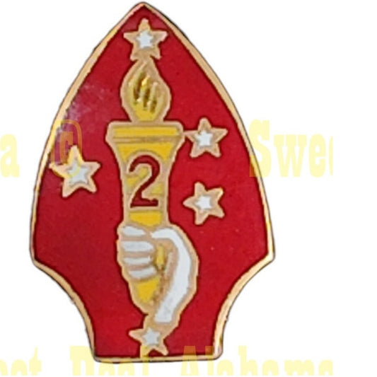 USMC 2nd Division, 1-1/8"H x 3/4"W Hat, Lapel or Brooch Collector's Novelty Pin