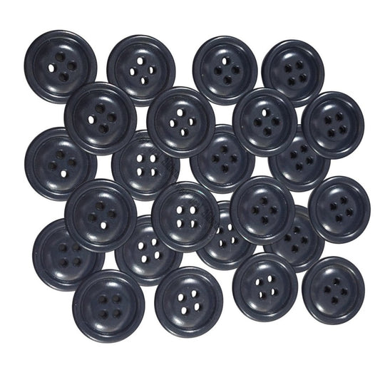24 Dark Blue U.S. Navy 4-Hole Coat Buttons, 13/16"D, 32 Ligne, 2 Dz., Plastic