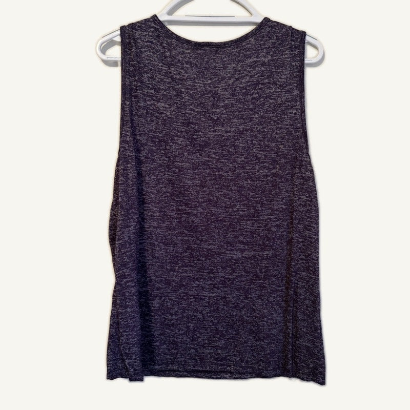 First Glance Purple Heathered Knit Tank Top & Cardigan Set XL Made in USA