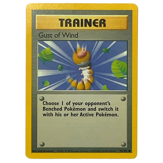 Gust of Wind 93/102 Shadowless Common Base Set Unlimited Pokemon 1999 WOTC, NM