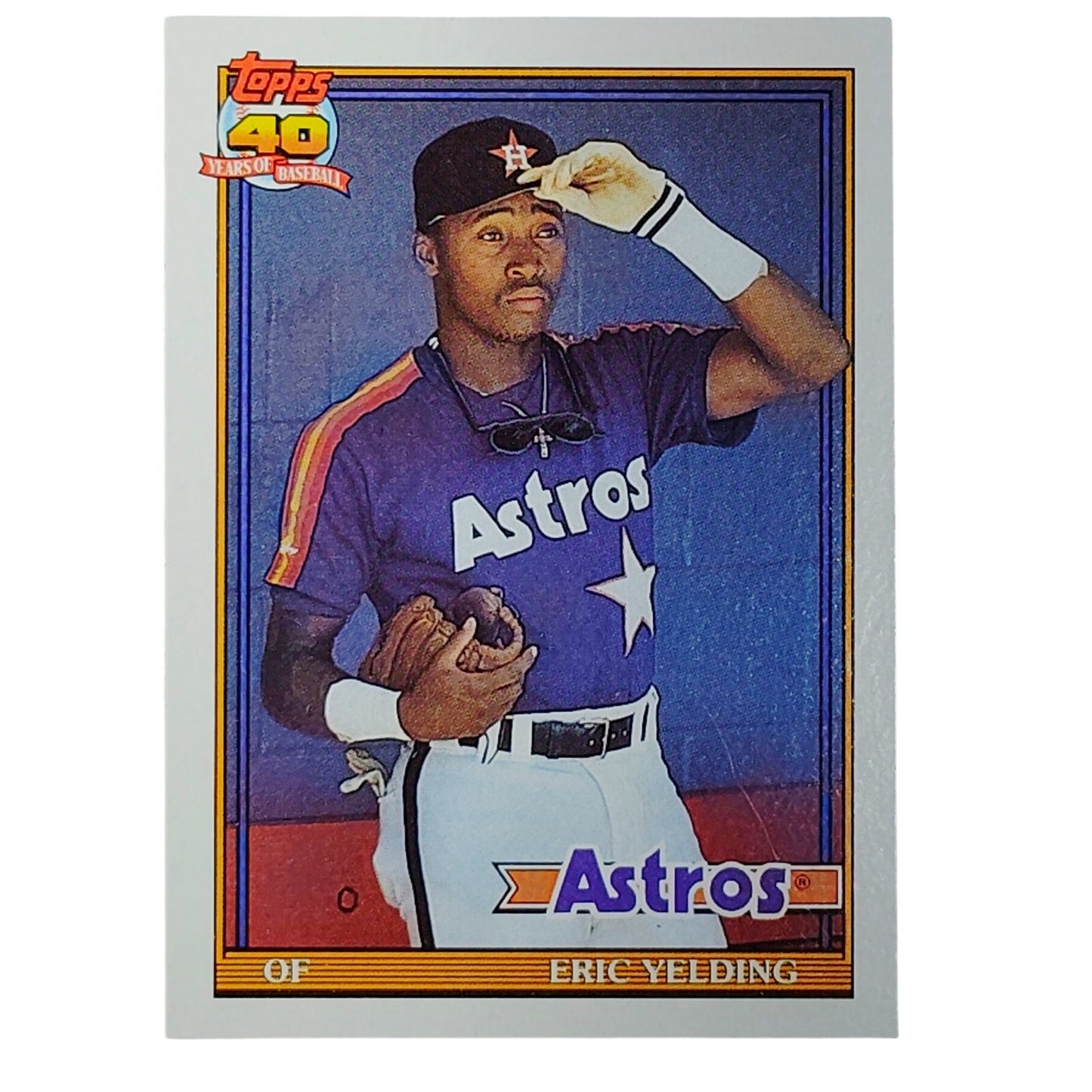1991 Topps Eric Yelding 59 Houston Astros 40th Anniversary Baseball Card VG/EX