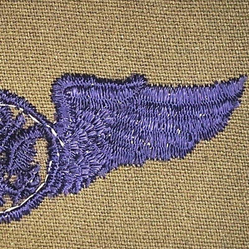 US Army Air Corps Subdued OD Green Winged Insignia Patch – NOS 4" × 2"