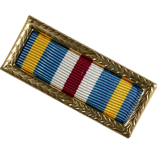 Joint Meritorious Unit Award Ribbon in Small Gold Leaf Frame, 1-1/2" x 1/2"