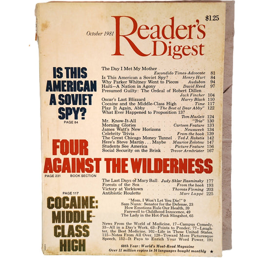 Reader's Digest October 1981 Vintage Magazine Is This American a Soviet Spy?