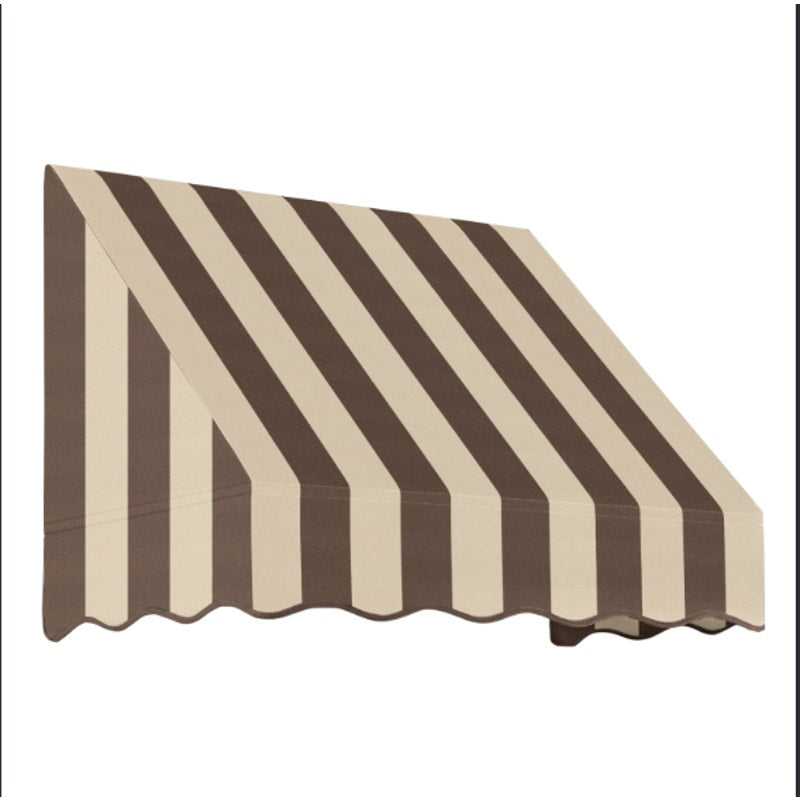 Awntech San Francisco 6 ft. Awning Beige/Black Striped Window Entry Canopy