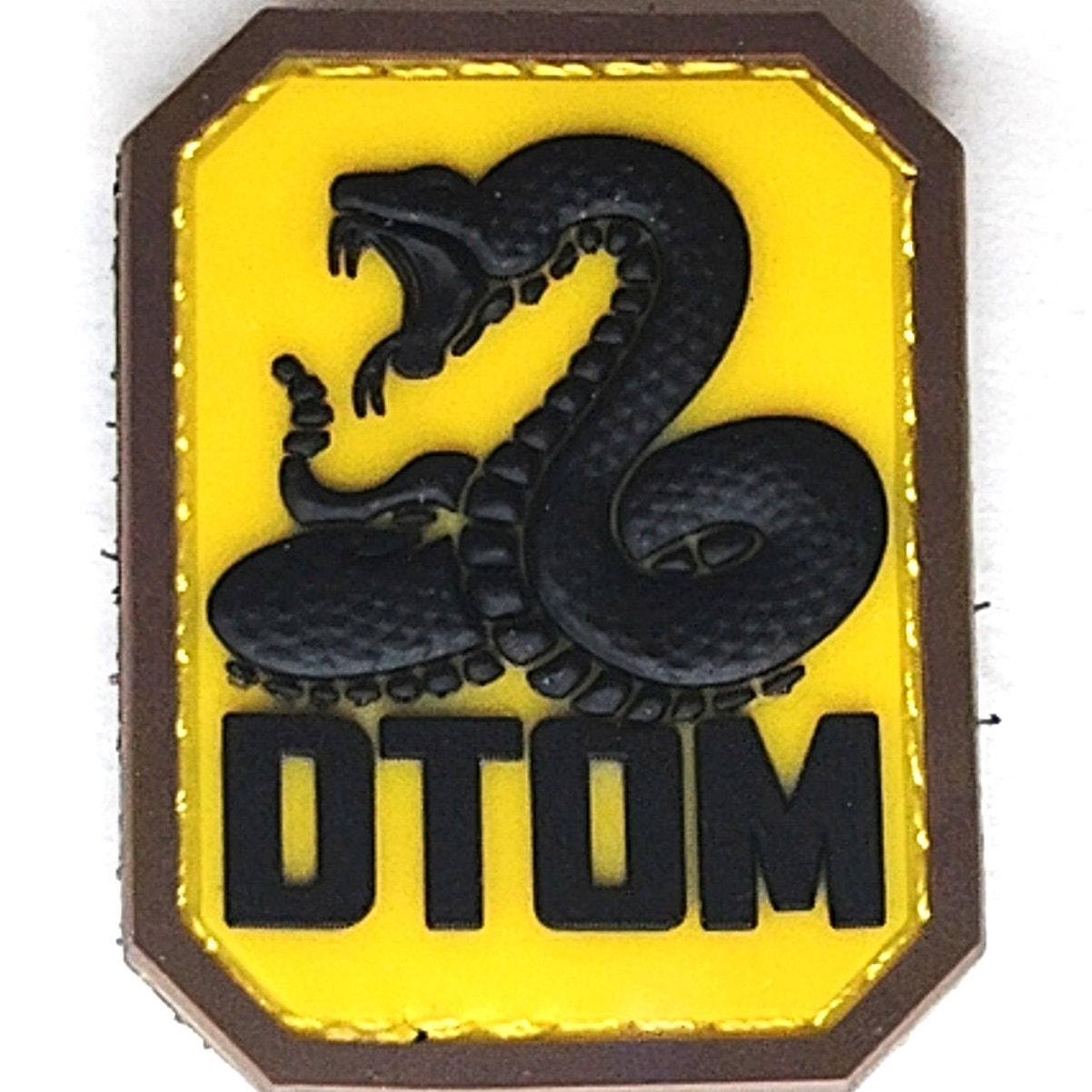 DTOM PVC Morale Patch Don’t Tread On Me Hook Back Full Color 2" × 1‑1/2"